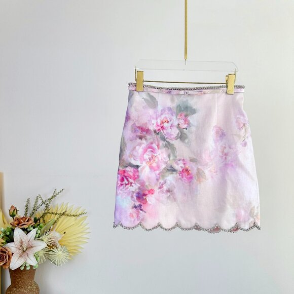 Zimmermann Blush Floral Mini Skirt - Picture 7 of 8